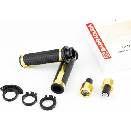 Ручки руля с вставкой, с заглушками, "МЕТАЛЛ", золотистые BARRACUQA