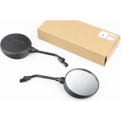 Дзеркала к-кт круглі, чорні "МОТО", М10 ZHENGHE