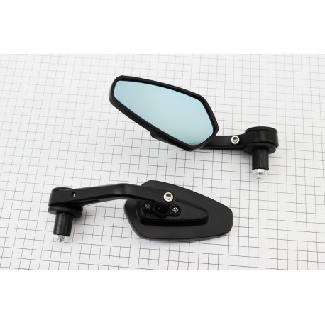 Зеркала к-кт "ПРИЗМА" SPORT, чёрные (крепление в торец руля под заглушки) Китай