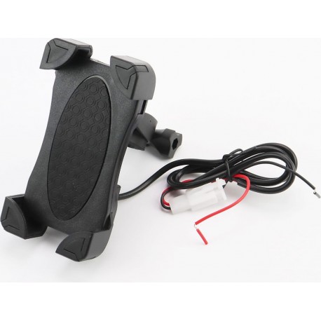 Тримач телефону на кермо з чорним малюнком+USB зарядка (мінім. розмір телефону 60x124мм, макс. розмір 80x160мм) тип 2 Китай