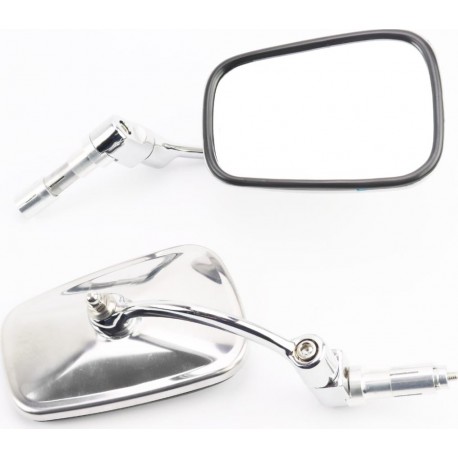 Зеркала на мотоцикл "ретро", крепл. в торец руля, хром Китай
