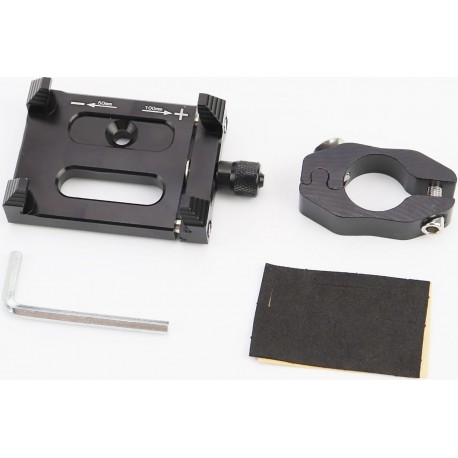 Держатель телефона на руль металлический, ширина 50-100мм регулируемая, чёрный Китай