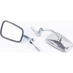 Зеркала на мотоцикл "ретро", крепл. в торец руля, хром (SH-2065-QY) Китай