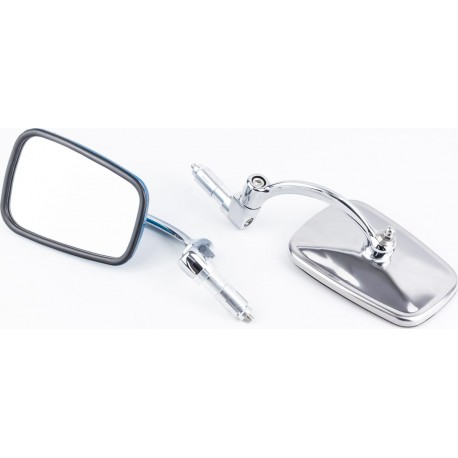 Зеркала на мотоцикл "ретро", крепл. в торец руля, хром (SH-2065-QY) Китай