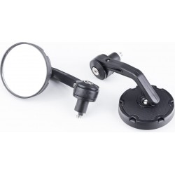 Дзеркала на мотоцикл круглі, кріпл. в торець керма, чорні (SH-5301-OD) Китай