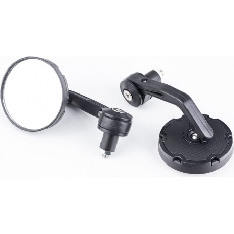 Зеркала на мотоцикл круглые, крепл. в торец руля, чёрные (SH-5301-OD) Китай