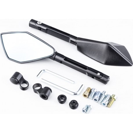 Зеркала призма М8/10 (с регулировкой наклона), чёрные (SH-6015-QX) Китай