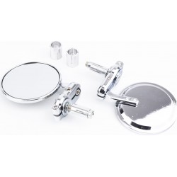 Зеркала на мотоцикл круглые, крепл. в торец руля, хром (SH-001) Китай