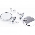 Зеркала на мотоцикл круглые, крепл. в торец руля, хром (SH-001) Китай