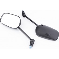 Зеркала на мотоцикл овальные, крепл. в торец руля, чёрные (SH-1668-VY) Китай