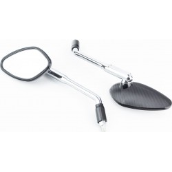 Зеркала на мотоцикл овал, KOVI Verta 200, чёрные на хром ножке Китай