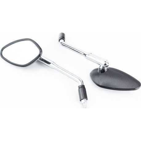 Дзеркала на мотоцикл овал, KOVI Verta 200, чорні на хром ніжці Китай