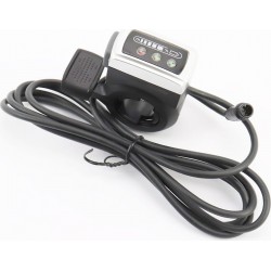 Ручка газа (акселератор) с индикацией, 6 контактов, чёрно-серая (электровелосипед) Китай