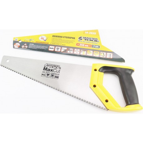 Ножовка по дереву 350мм, 7TPI MAX CUT, закалённый зуб, 3D заточка (14-2035) MASTERTOOL