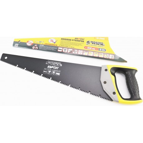Ножівка по дереву 450мм, 9TPI MAX CUT, загартований зуб, 3D заточування, тефлонове  BLACK ALLIGATOR (14-2445) MASTERTOOL