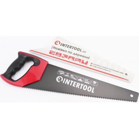 Ножовка по дереву 400мм, 7TPI, закалённый зуб, 3D заточка, тефлоновое покрытие (HT-3107) INTERTOOL