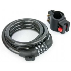 Замок Avanti,  кодовый (код изменяемый), тросовый  диа: 12мм, длина 1500 мм,  с креплением на подседельн. трубу