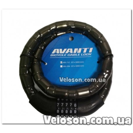 Замок кодовый толщиной 22 мм,длина 100см, основа- стальная шарнирная трубка в гибкой оболочке, код сменный