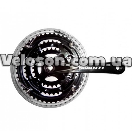 AVANTI, БАЙК, 28/38/48T  , ЧЕРНЫЙ, СТАЛЬ В ПЛАСТИКЕ, длина:170L, С ЗАЩИТОЙ,  (см. каталог)