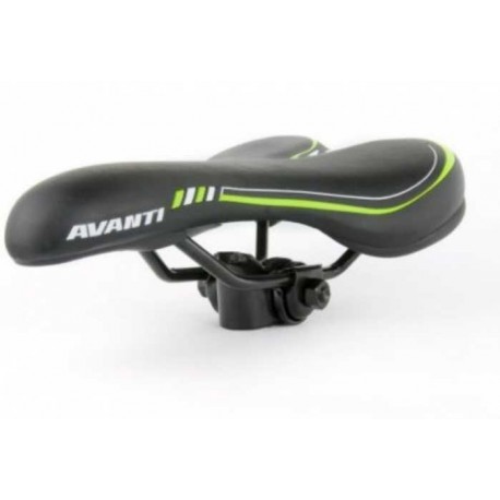 Седло Байк\Шоссе, Черно-зеленое,мягкий, эластичный наполнитель, рамка стальная, размер: 268х155 мм