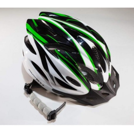 Вело Шлем Avanti, размер L (59-65см) ,цвет: Черно-Белый с зеленым,  регулировка обьема, в коробке