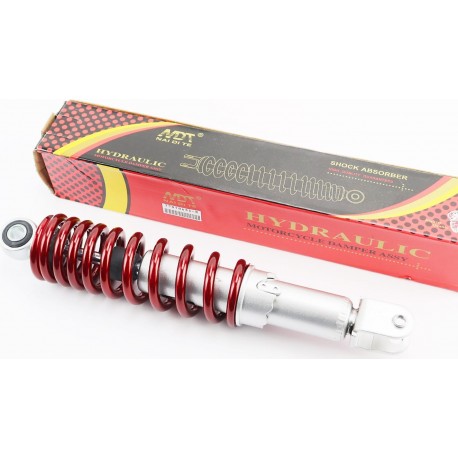 Амортизатор задній GY6/Honda-290мм*D-55мм (втулка 10мм / вилка 8мм) регул., червоний NAIDITE