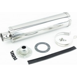 Глушитель ПРЯМОТОЧНЫЙ без колена 420x100мм TUNING, хром тип 2 Китай