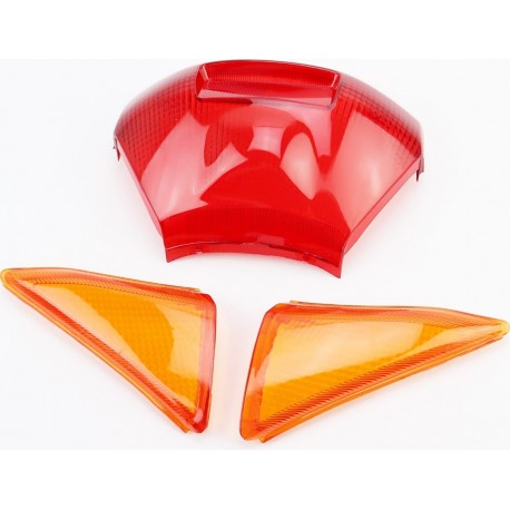 Honda LEAD AF-48 "стекло" стопа, красное+поворотников, жёлтые к-кт 3шт Китай