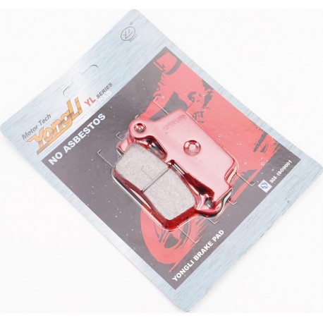 Тормозные колодки (дисковые) Honda LEAD AF20/XR 50/CRM 250/ HYOSUNG RX400/ SUZUKI DR-Z400/RM 125/DR 125 к-кт, красные YONGLI