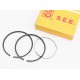 Кольца поршневые Honda LEAD90 48мм+0,25 (замки верхние), жёлтая коробка SEE