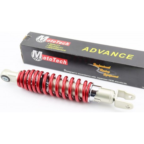 Амортизатор задній GY6/Honda-290мм*D-53мм (втулка 10мм / вилка 8мм) регул., червоний Mototech