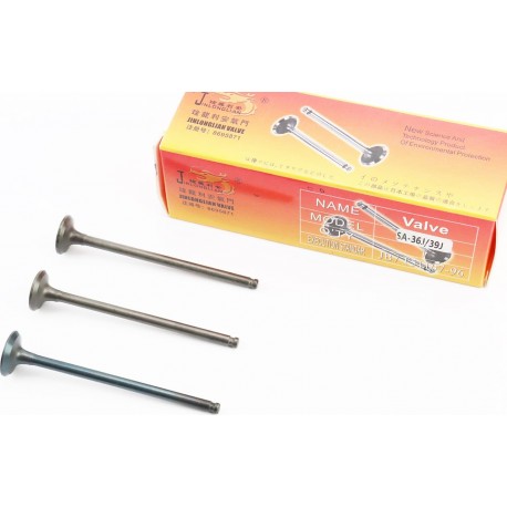 Клапана впускной (H-77,6/ D-16,7), выпускной-немагнитный 2шт (H-77,5/ D-15,6) к-кт 3шт, Yamaha JOG SA-36J/39J JINLONGLIAN