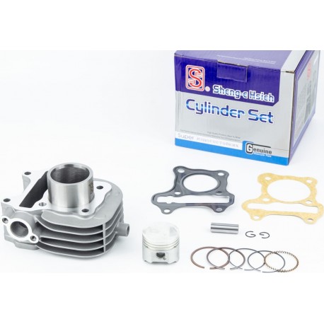 Цилиндр к-кт (цпг) Suzuki LET'S 4T 50cc-39мм (палец 10мм), синяя коробка SEE