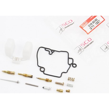 Ремонтный комплект карбюратора 50-80cc, 12 деталей+поплавок Scorpion