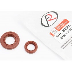 Сальники к-кт 2шт (17x27x6/ 22x40x6) двигателя, Suzuki LET'S, коричневые FENGRI