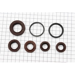 Сальники к-кт 6шт (15,6x25,5x7-2шт/ 17x30x7/ 20x31x7/ 24x40x7/ 33x39x4) двигателя, Honda DIO, коричневые FENGRI