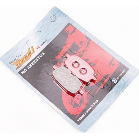 Тормозные колодки (дисковые) Yamaha JOG2/BWS/Axis/ARTISTIC/APRIO/ Viper WIND/ WUYANG-WY 50/ LIFAN-LF 50/ к-кт, красные YONGLI