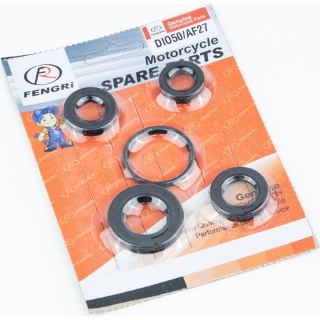 Сальники к-кт 5шт (15x25x7/ 17x30x7/ 20x31x7/ 25x40x7/ 34x39x4) двигателя, Honda DIO FENGRI