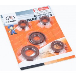 Сальники к-кт 6шт (15,6x25,5x7-2шт/ 17x30x5/ 20x31x7/ 24x40x7/ 34x39x3) двигуна, Honda DIO, коричневі FENGRI