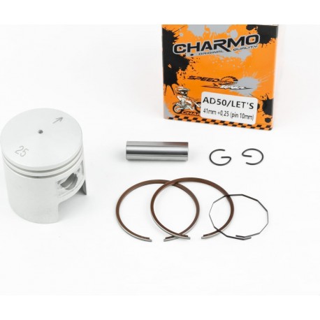 Поршень к-кт Suzuki AD50/LET'S 41мм+0,25 (палец 10мм), Тайвань CHARMO