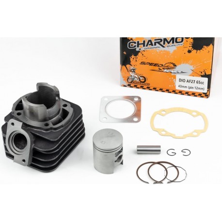Цилиндр к-кт (цпг) Honda DIO AF27 65cc-43мм (палец 12мм) (AF18,AF25,AF28 DIO/ AF24,AF30,AF31,AF51 TACT/ LEAD20/  Тайвань CHARMO