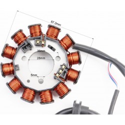 Статор магнето (генератора) Yamaha JOG SA-36J/39J (12 котушок роз'єм "мама/мама 2+2"), Тайвань Mototech