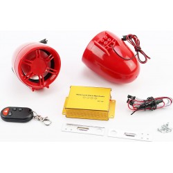 АУДИО-блок (МРЗ-USB/SD, FM-радио, пультДУ, сигнализация)+колонки 2шт, красные Китай