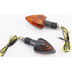 Поворотник "СТРЕЛА", карбон, оранжевое стекло, к-кт 2шт 5514 Китай