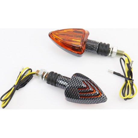 Поворотник "СТРЕЛА", карбон, оранжевое стекло, к-кт 2шт 5514 Китай