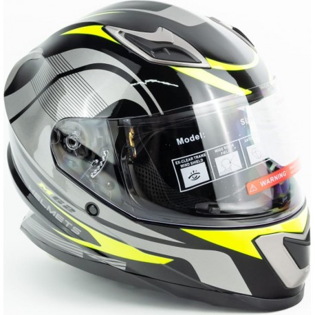 Шлем интеграл M62 S (55-56см), чёрно-салатовый FORTE