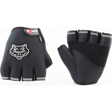 Перчатки мотоциклетные без пальцев, чёрные KNIGHTHOOD