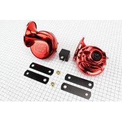 Сигнал Подвійний червоний, хром+реле Китай 301694