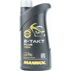 Масло 2T полусинтетическое для мототехники "2-TAKT PLUS", 1L MANNOL