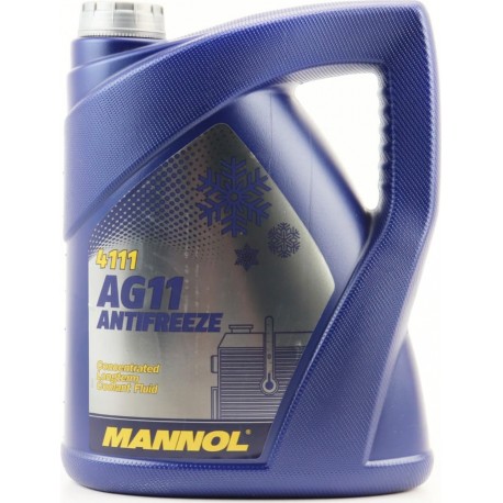 Жидкость охлаждающая концентрат -38°C 1:1 "АНТИФРИЗ AG11" голубой, 5L MANNOL